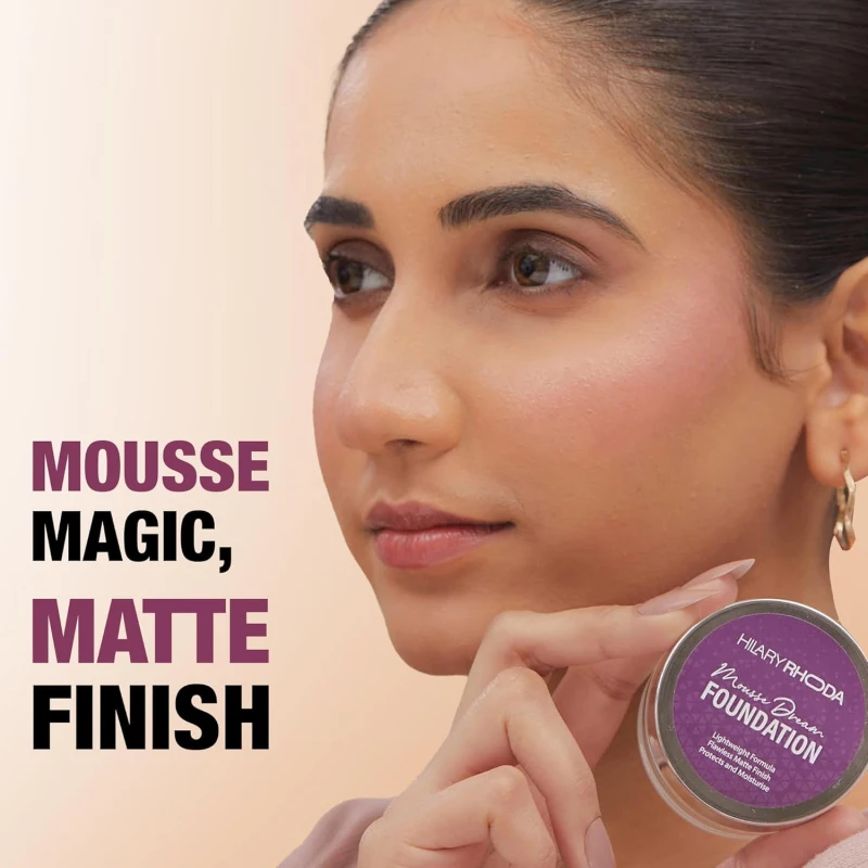 PREMIUM Mousse Dream Foundation | Lightweight & Buildable | Mousse Long Lasting & Flawless Matte Finish Foundation- 25g (Ivory | Shade 01) SH-7711 thumbnail 4